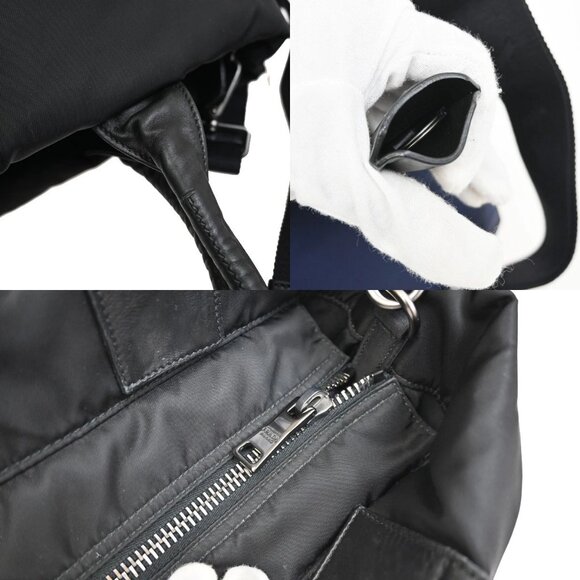 PRADA Tessuto Bicolor 2Way Shoulder Hand Bag Nylon Nappa Leather BK BE 77YH555 - Picture 11 of 16